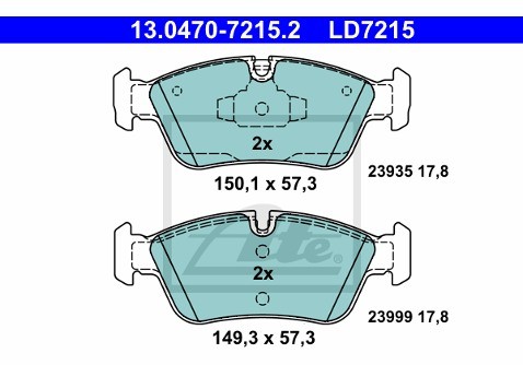 ATE Klocki hamulcowe - komplet 13.0470-7215.2
