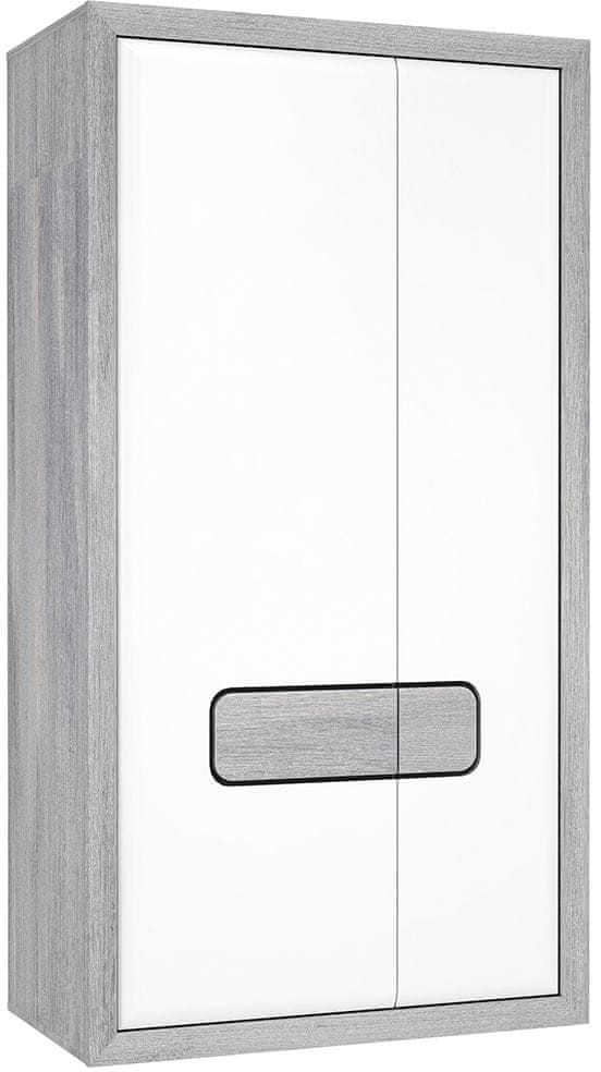 shumee Szafa ubraniowa Dąb Nordycki Szary Biały połysk