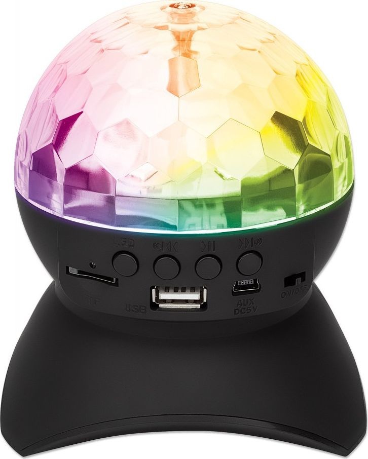 Manhattan Kula Disco LED z Głośnikiem Bluetooth MP3 USB/MicroSD Radio 165068