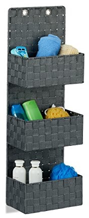 Relaxdays organizer wiszący, do przechowywania organizer do drzwi z 3 koszami, tworzywo sztuczne, HBT materiału: 75 x 25 x 15 cm, różne kolory 10022543_111