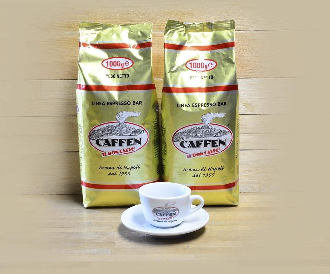 CAFFEN Zestaw 2kg kawy Caffen BAR + filiżanka Caffen CAPPUCCINO w gratisie 1714-uniw