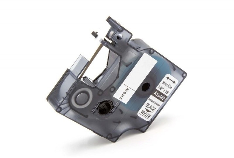 Dymo Taśma zamiennik 18482, 9mm x 5, 5m czarny druk / biały podkład, polyester