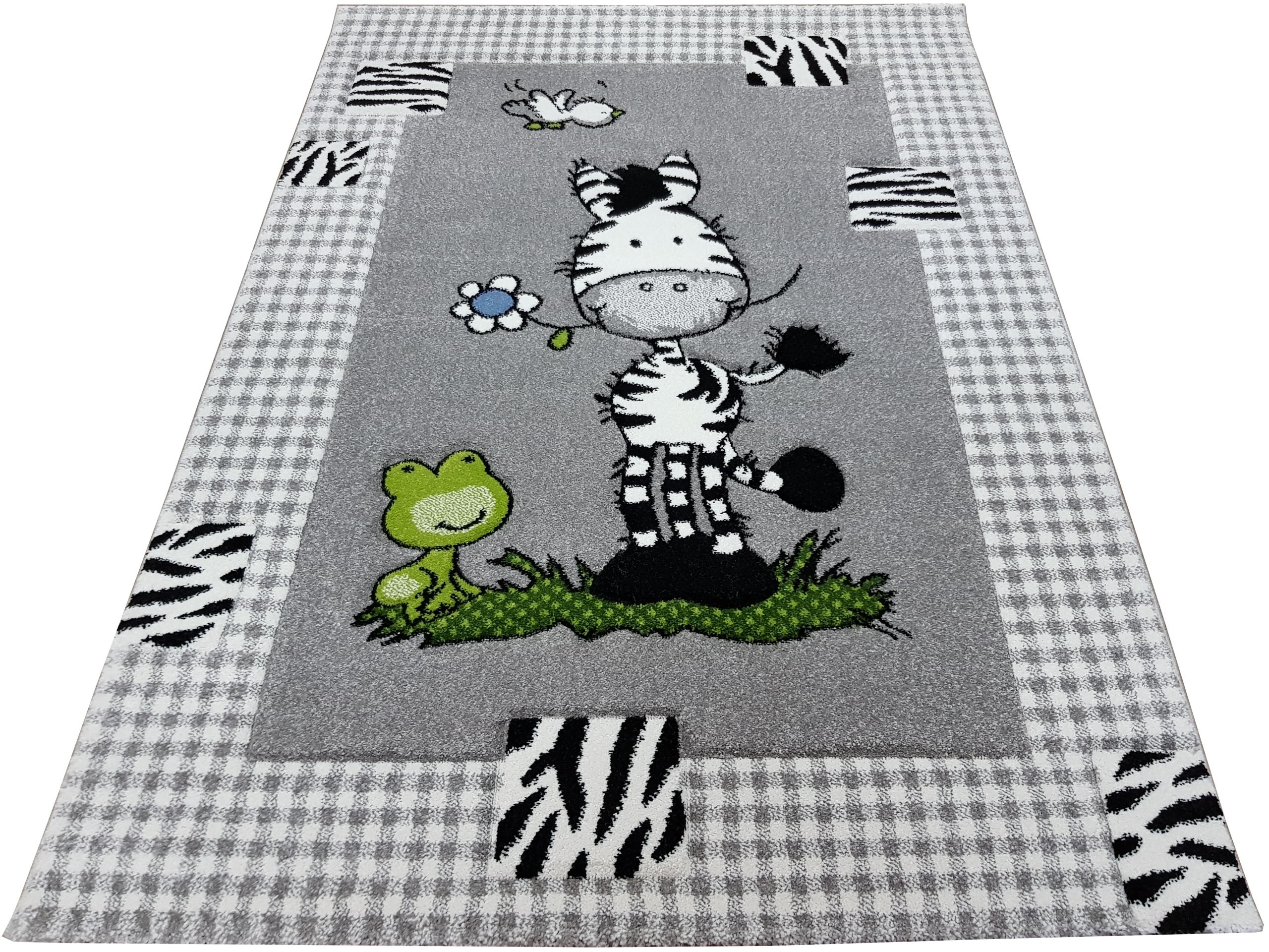 Dywan Diamond 3D 160x230 zebra czarno biały szary