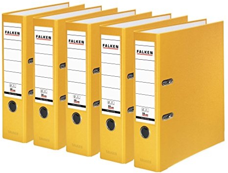 Falken segregator z polipropylenu, DIN A4, kolorowe, żółty 15047862