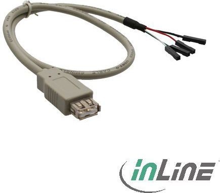 InLine USB A/4pin 0.4m Szary 33440L