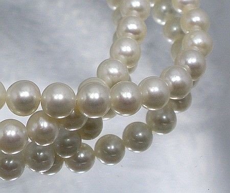 Arande PRAWDZIWE PERŁY BIAŁE PIĘKNY NASZYJNIK SREBRO 1414545335