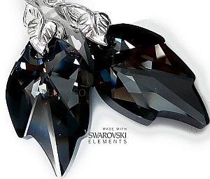 Swarovski Arande Jedyne! Piękne Kolczyki Night Leaf Long 2192290226