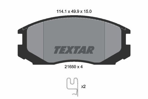 TEXTAR Zestaw klocków hamulcowych, hamulce tarczowe 2165001
