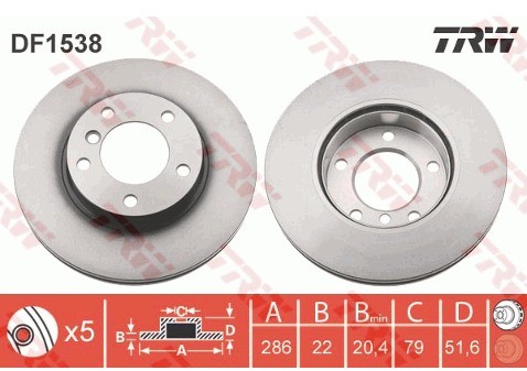 TRW Tarcza hamulcowa DF1538