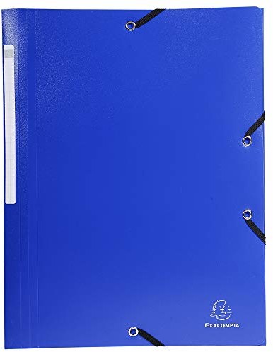 Exacompta Exacompta 55812E teczka na dokumenty (3 klapki, gumowy ściągacz, PP, nieprzejrzysta, A4), 1 sztuka, ciemnoniebieska 55812E