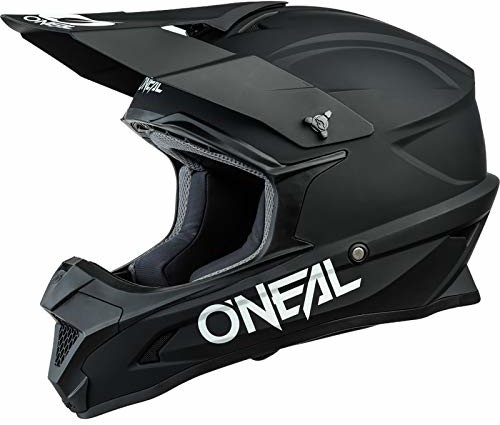 O'NEAL | Kask Motocrossowy | MX Enduro Motocyklowy | Standard bezpieczeństwa ECE 22.05, Otwory wentylacyjne dla optymalnej wentylacji i chłodzenia | 1SRS Kask pełny | Czarny | L 0632-114