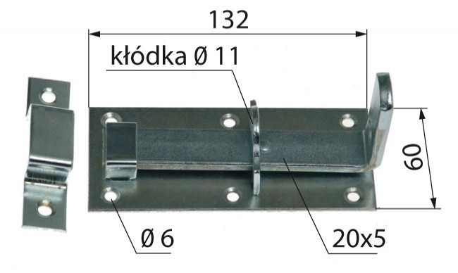 Zasuwka drzwiowa 130