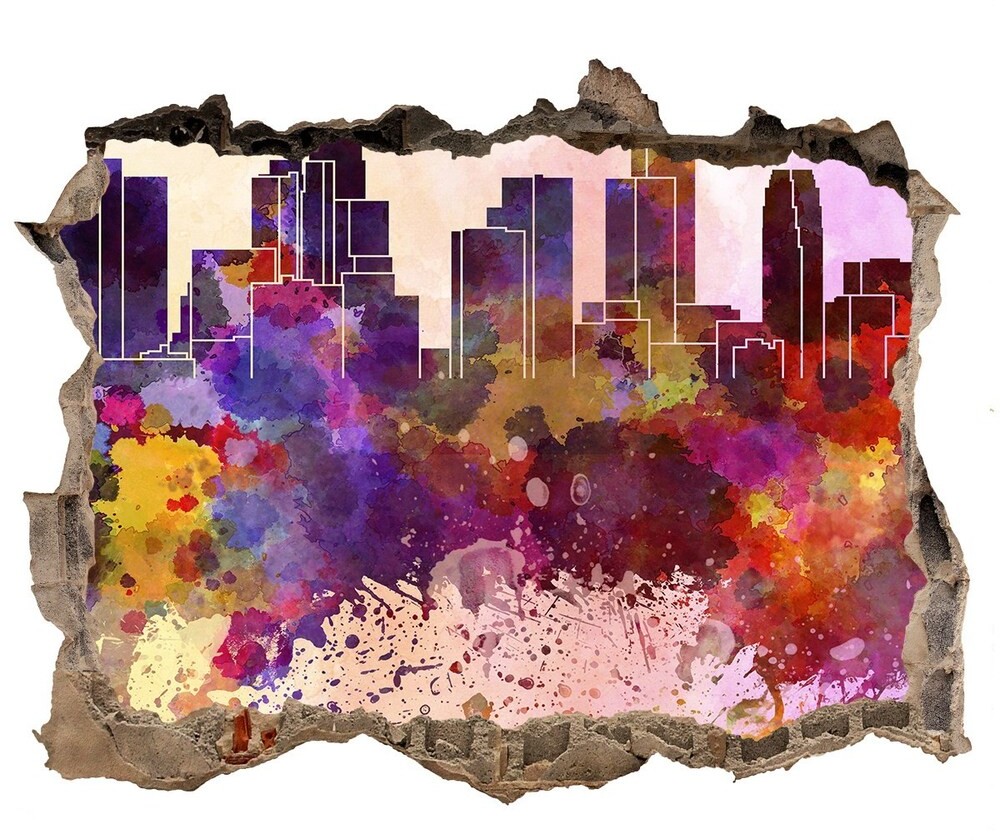 Wallmuralia.pl Fototapeta dziura na ścianę 3d Los Angeles kolory