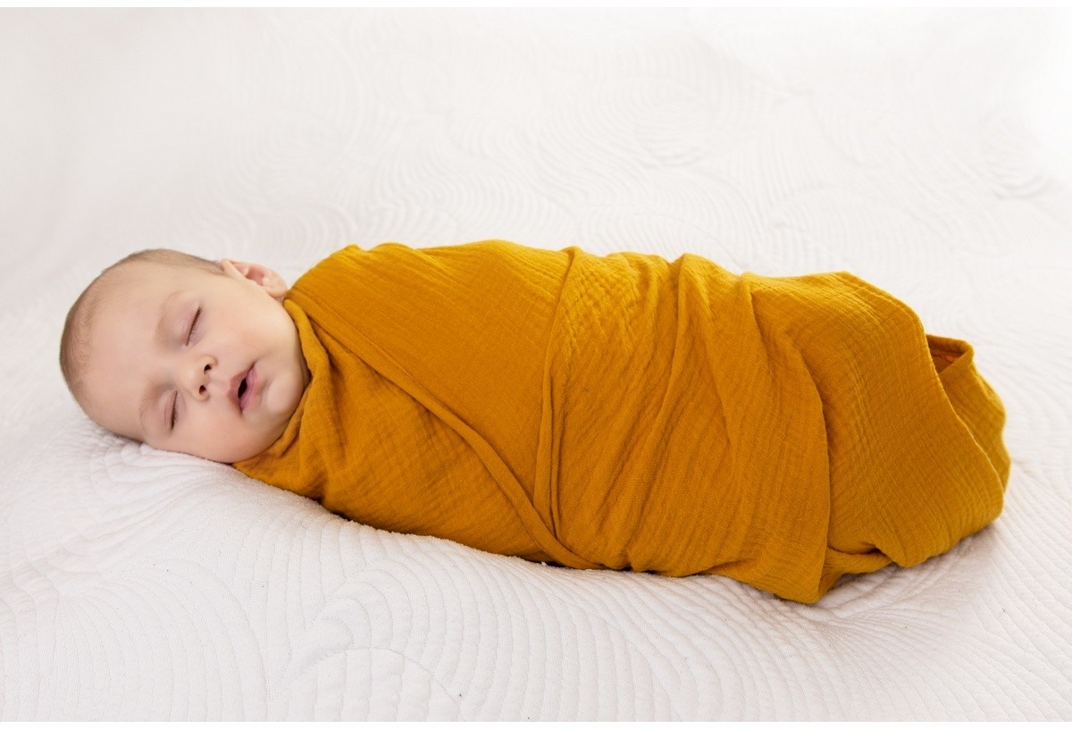 Rożek niemowlęcy żółty, 80 x 120 cm