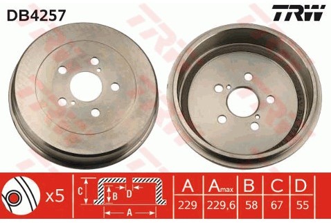TRW Bęben hamulcowy DB4257