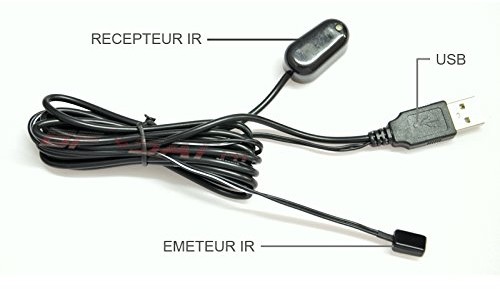 HD-LINE HD  linia 2 INF-1USB MM IR Transmitter zapewnia pilotowi zdalnego sterowania na podczerwień Czarny 2INF-1USB