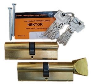 LOB Komplet wkładek atestowanych HEKTOR 4 kl zabezpieczenia 45/50mm w systemie jednego klucza WPH34G34-05-00