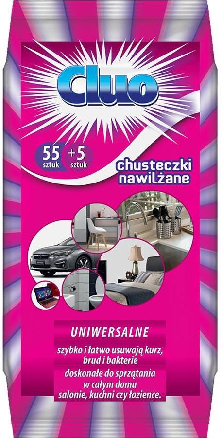 Cluo Cluo chusteczki nawilżane uniwersalne 60szt