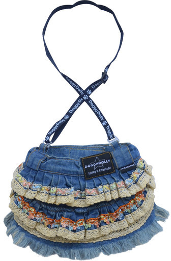 Doggy Dolly DOGGY DOLLY Spódniczka z szelkami jeansowa XXS 13-15 cm/26-28 cm