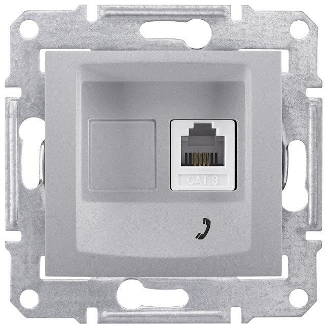 Schneider Electric Schneider Sedna aluminium gniazdo telefoniczne 1 SDN4101160