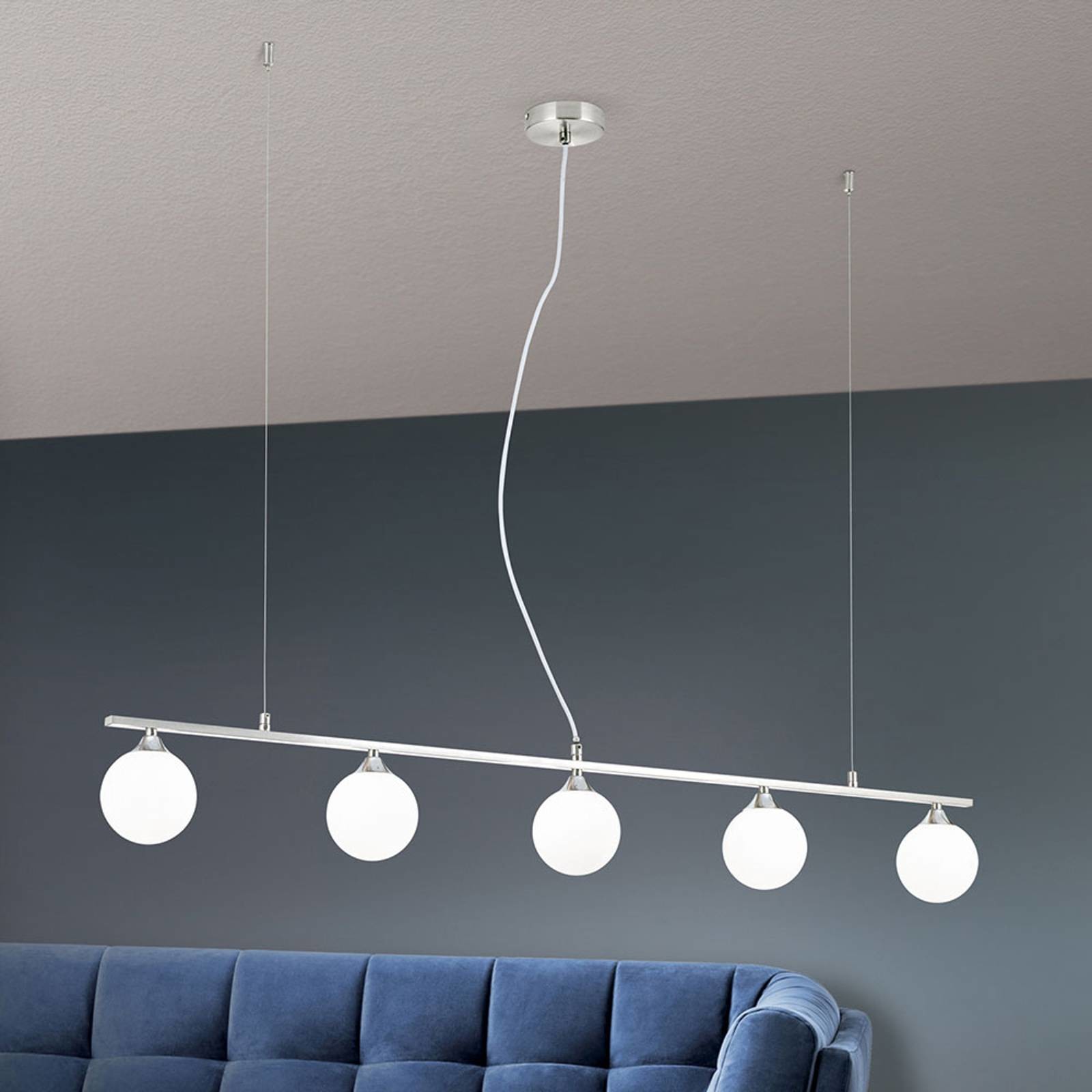 Orion Lampa wisząca Snowwhite 5-pkt. nikiel