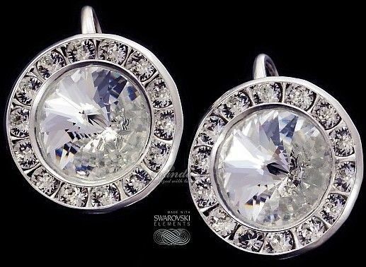 Swarovski ozdobne kolczyki CRYSTAL SREBRO ORYGINAŁ