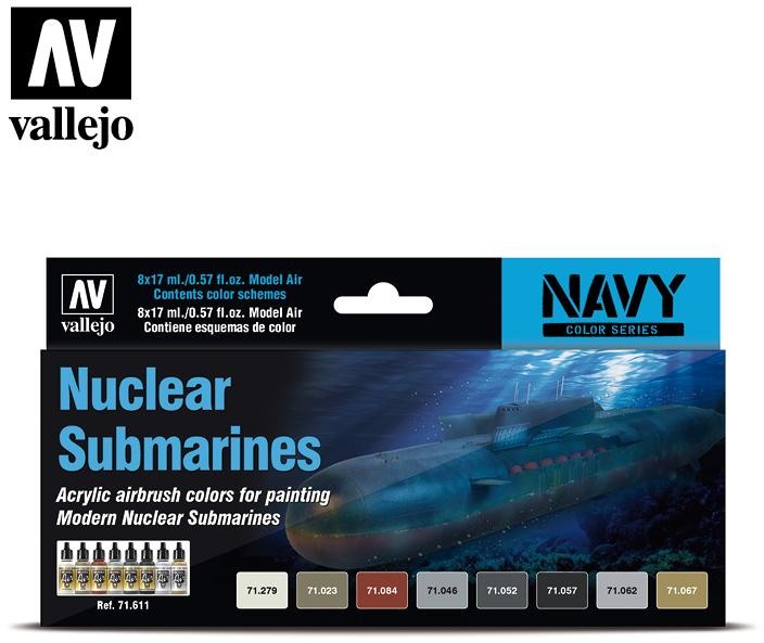 Vallejo Zestaw Model Air 8 farb - Navy Nuclear Submarines Vallejo 71611