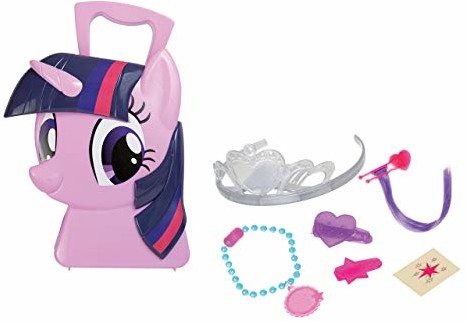 Jamara 410099 walizka Twilight Sparkle-6-częściowy zestaw do gry, stylizacja jak księżniczka, stabilna i poręczna walizka do noszenia, dla dzieci My Little Pony Design, różowa