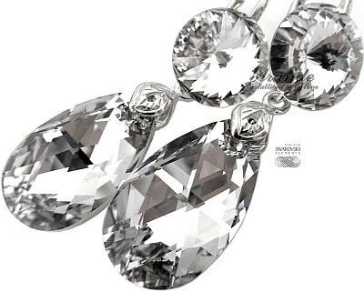 Swarovski Nowe! Piękne Kolczyki Paris Lux Srebro