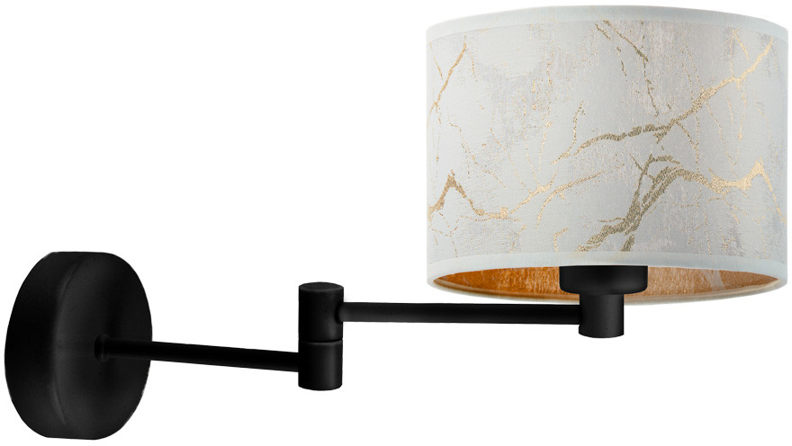 LYSNE Nowoczesna oprawa ścienna BRAGE MARMUR z tkaninowym abażurem 14537/141