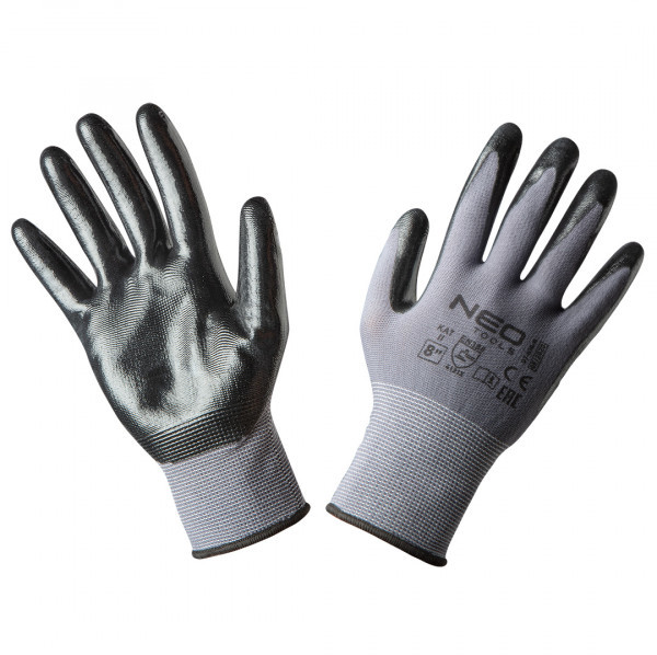 NEO-TOOLS Rękawice robocze, nylon pokryty nitrylem, 4131X, rozmiar 8