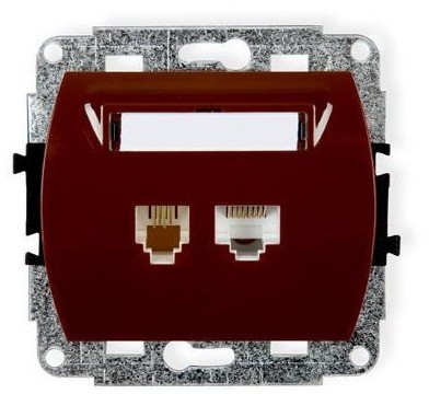 Karlik Mechanizm gniazda telefonicznego 1xRJ11 + komputerowego 1xRJ45 TREND 4GTK