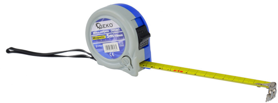 Geko Miara Taśma Zwijana Stalowa 5Mx19MM Blokada