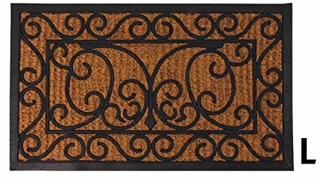 FS Esschert Design rb08 kokos/guma/wycieraczka pod L, czarna/brązowy, 74.5 x 44.5 x 1.1 cm RB08