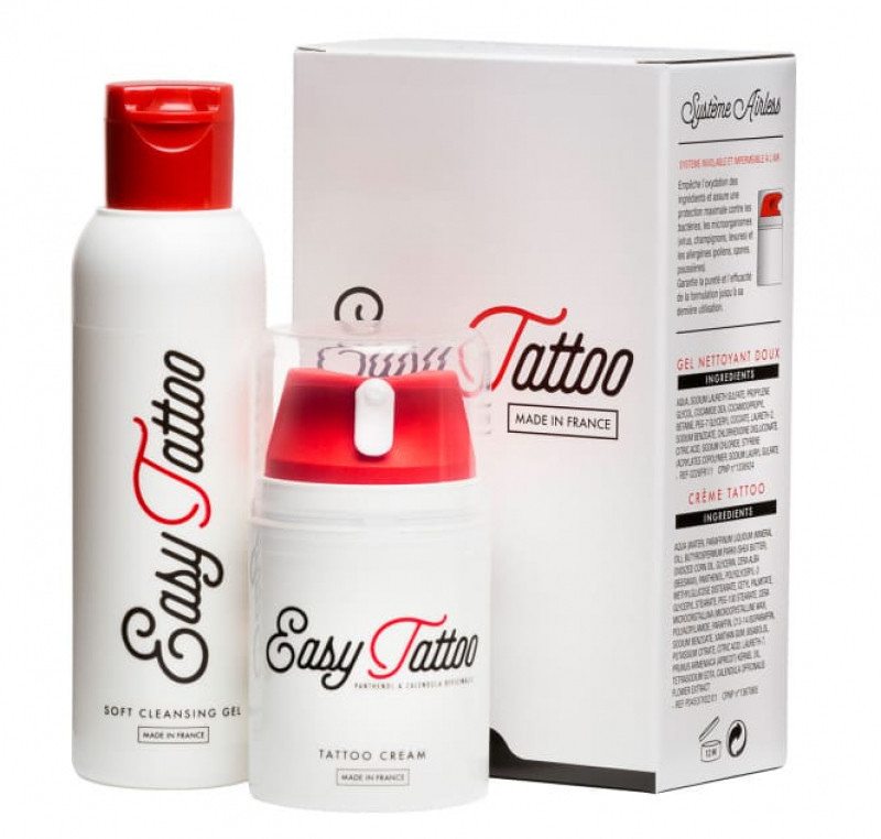 Easy Tattoo Easy Tattoo - Zestaw do pielęgnacji tatuażu - Krem 50 ml + Żel czyszczący 125 ml