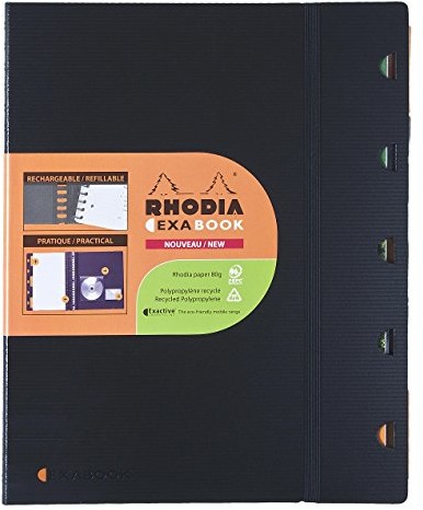 Rhodia 132572 °C exabook, A5 W kratkę, 80 arkuszy, czarny 132572C