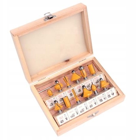 Frezy kształtowe do drewna 12cz walizka dr FRT012