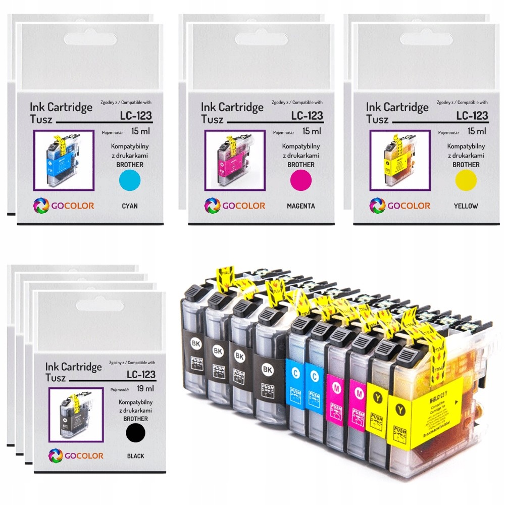 10 X tusz do Brother LC-123 Cmyk MFC-J6920DW