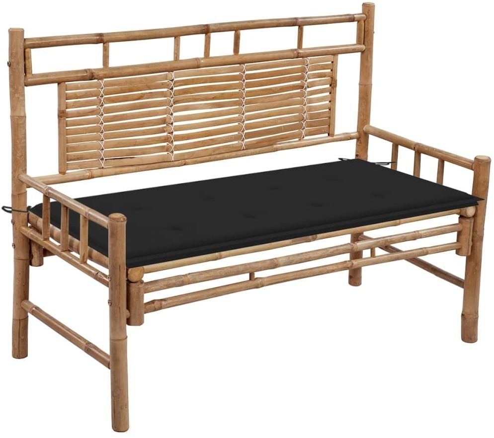 vidaXL Ławka ogrodowa z poduszką, 120 cm, bambusowa 3063883
