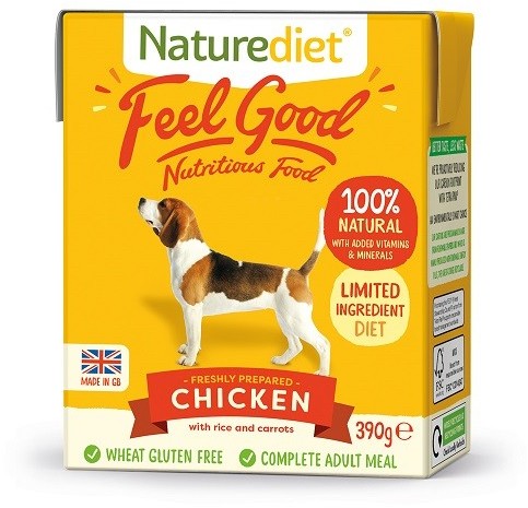 Naturediet Świeżo Przygotowany Kurczak z Ryżem i Marchewką 390 g