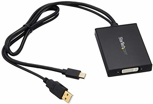 StarTech com com Adapter Mini Displayport do podwójnego złącza DVI - zasilanie USB - podwójne łącze - czarny - konwerter wyświetlacza DVI MDP2DVID2