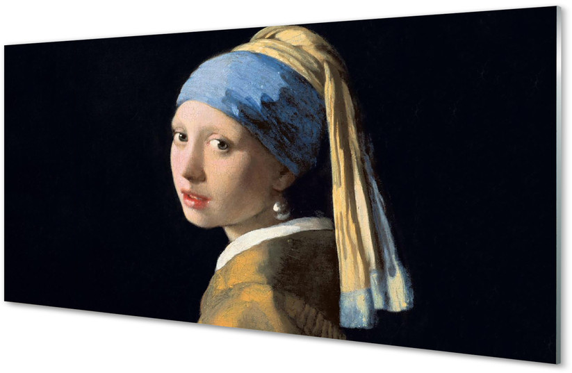 Tulup.pl Szklany Panel Sztuka dziewczyna z perłą 125x50cm