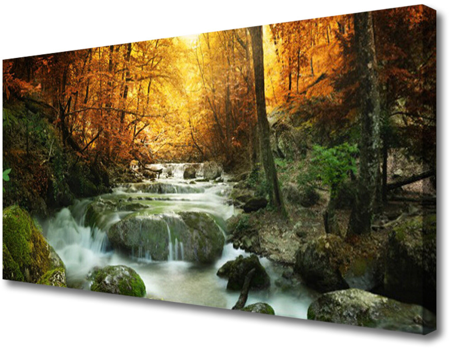 PL Tulup Obraz Canvas Wodospad Natura Las Jesień 120x60cm