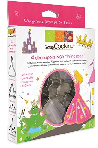 Unbekannt ScrapCooking 2050 księżniczka 4 sztuki foremki do wycinania Srebrny ze stali nierdzewnej 21 x 16 x 2,7 cm 2050
