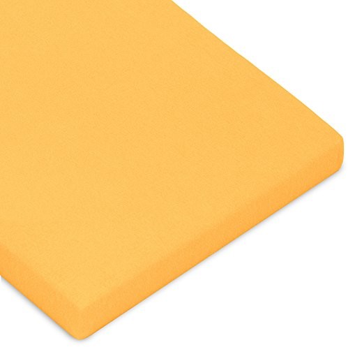 CelinaTex , nakładka/prześcieradło na materac, wykonana z bawełny i z dodatkiem elastanu, 180 x 200 cm/200 x 220 cm, żółty kukurydziany, 180x200 do 200 x 220 cm 4184