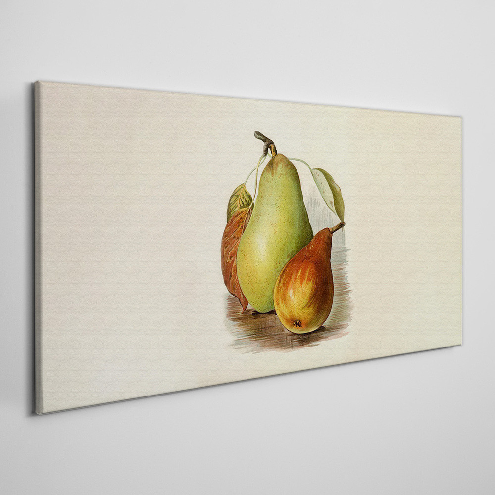 PL Coloray Obraz na Płótnie owoce gruszki liście 100x50cm