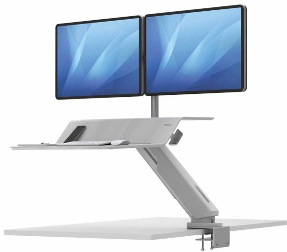 Fellowes Stanowisko do pracy Sit-Stand Lotus RT białe na 2 monitory 8081801