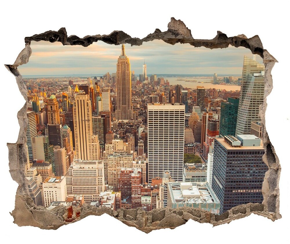 Wallmuralia.pl naklejka fototapeta 3D Nowy Jork lot ptaka