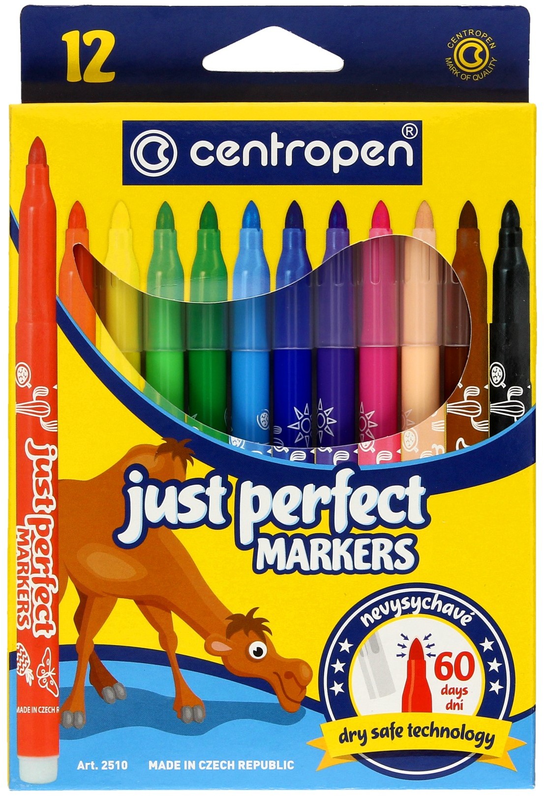 Centropen Flamastry spieralne 12kol Perfect Dry