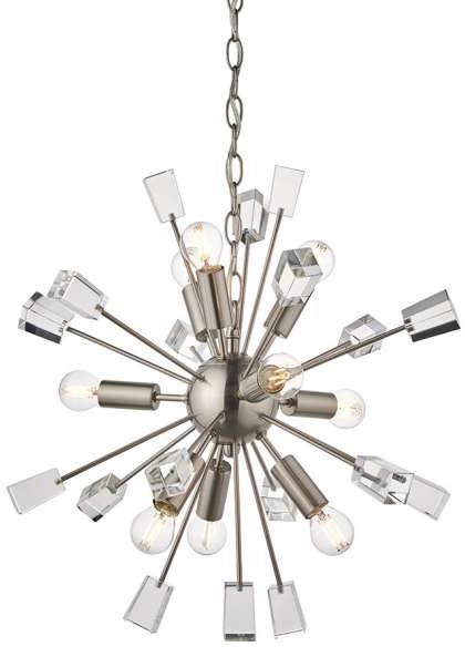 Endon Designerska LAMPA wisząca MIRO 81917 Endon metalowa OPRAWA gwiazda ZWIS explosion soleil srebrna przezroczysta 81917
